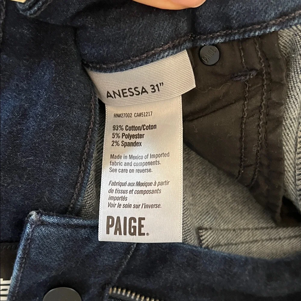 PAIGE Anessa 31 Wide Leg High-Rise Jeans in Deep Indigo - Picture 3 of 7